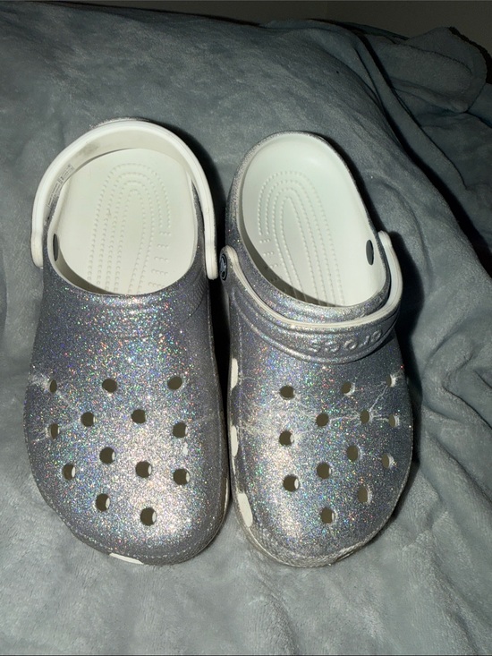 CROCS Shoes - CROCS Classic Glitter Clog - Silver Holographic